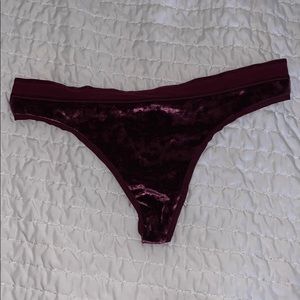 Burgundy Victoria’s Secret Velvet Thong
